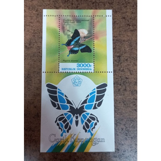 

Souvenir Sheet Prangko Perangko Indonesia Konferensi Internasional Kupu Kupu 1993