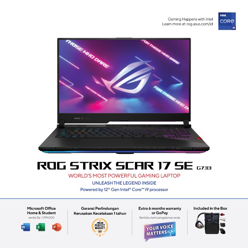 ASUS ROG STRIX SCAR 17 SE G733CW i9-12950HX RTX3070Ti 32GB 1TB W11 OHS