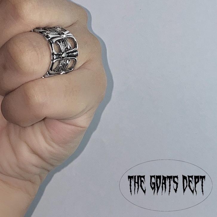 Super Aman The Goats Dept - Chrome Hearts Cross Ring Original / Cincin Retro Heart Titanium Hits Mir
