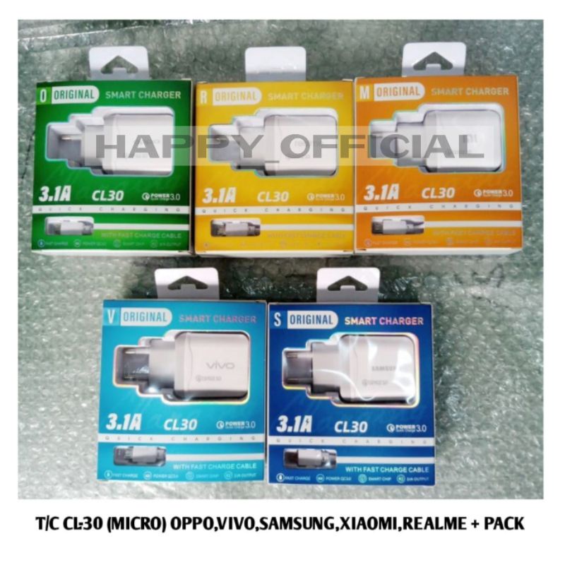 Tc Travel Charger Branded CL30 + Packing Import Casan CL 30 3.1A Micro Usb