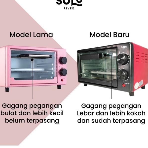 GROSIR SOLO RIVER Oven Listrik Tombol Analog 12 L-800 Watt Stainless Steel Bergaransi