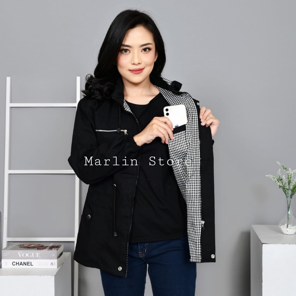 Marlin Store Parka Wanita Jumbo Size M - L - XL - XXL - XXXL Hoodiie Bisa Dilepas