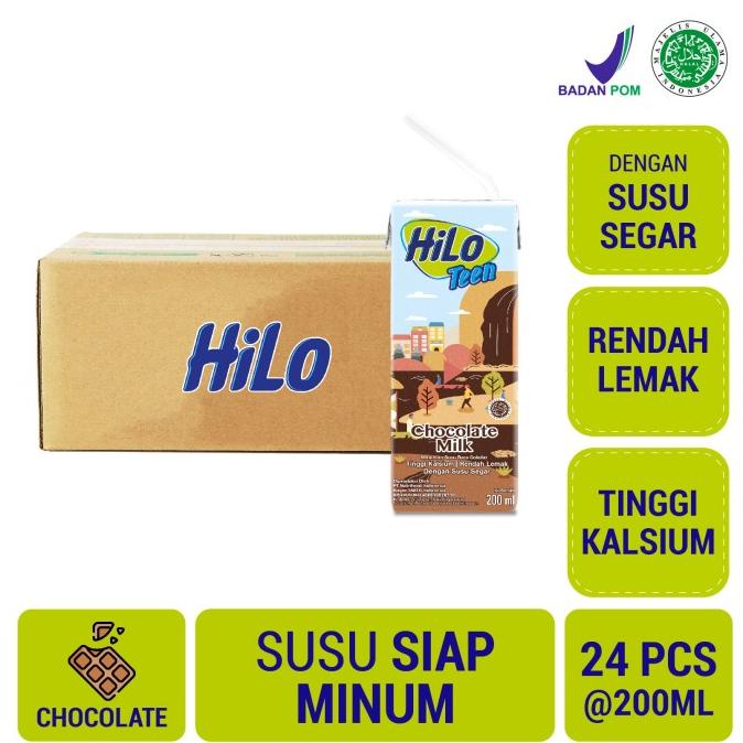 

HiLo Teen Chocolate 200ml (24 Pack) -Susu Tinggi Kalsium TERLARIS TERPERCAYA ORIGINAL