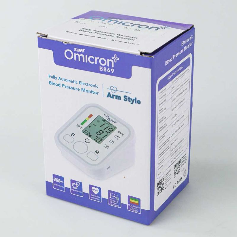 TaffOmicron Pengukur Tekanan Darah Electronic Sphygmomanometer - B869