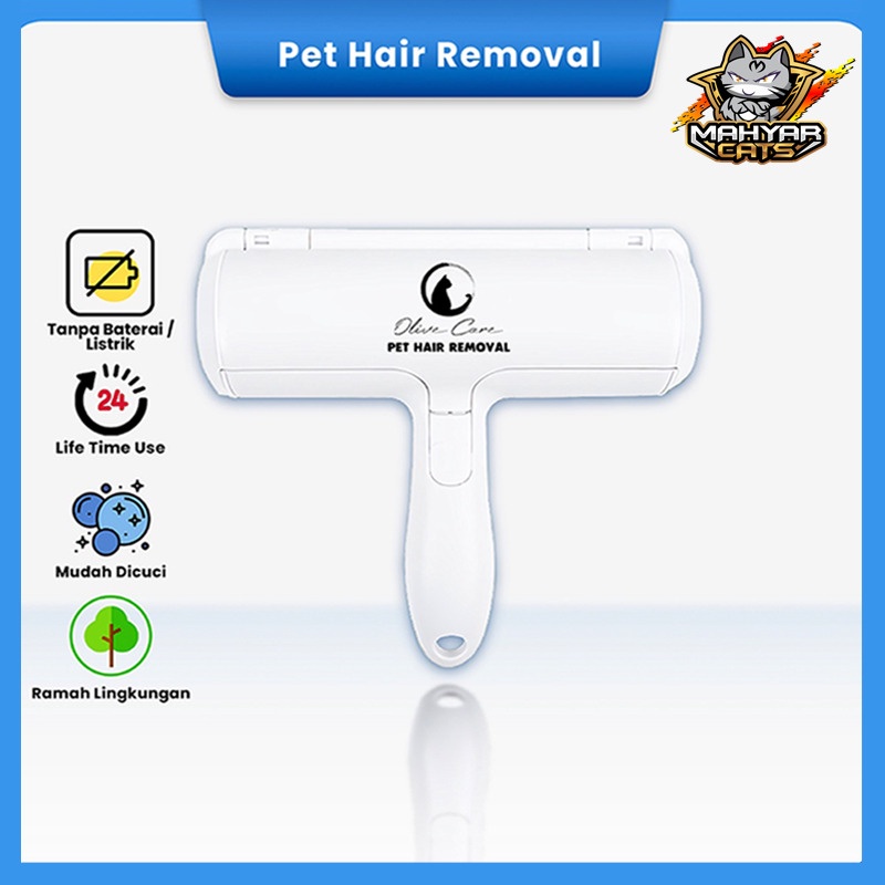 Olive Care Pembersih Bulu Kucing/Anjing PET HAIR REMOVAL yaitu Lint Roller Portable Jangka Panjang (Lifetime Use) untuk Pembersih Baju/Pakaian, Sofa, Tempat Tidur dll