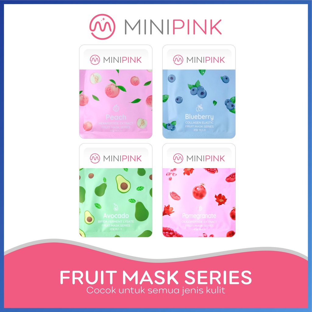 MINIPINK Fruit Mask Series Sheet Mask Masker Wajah Mini Pink MP01