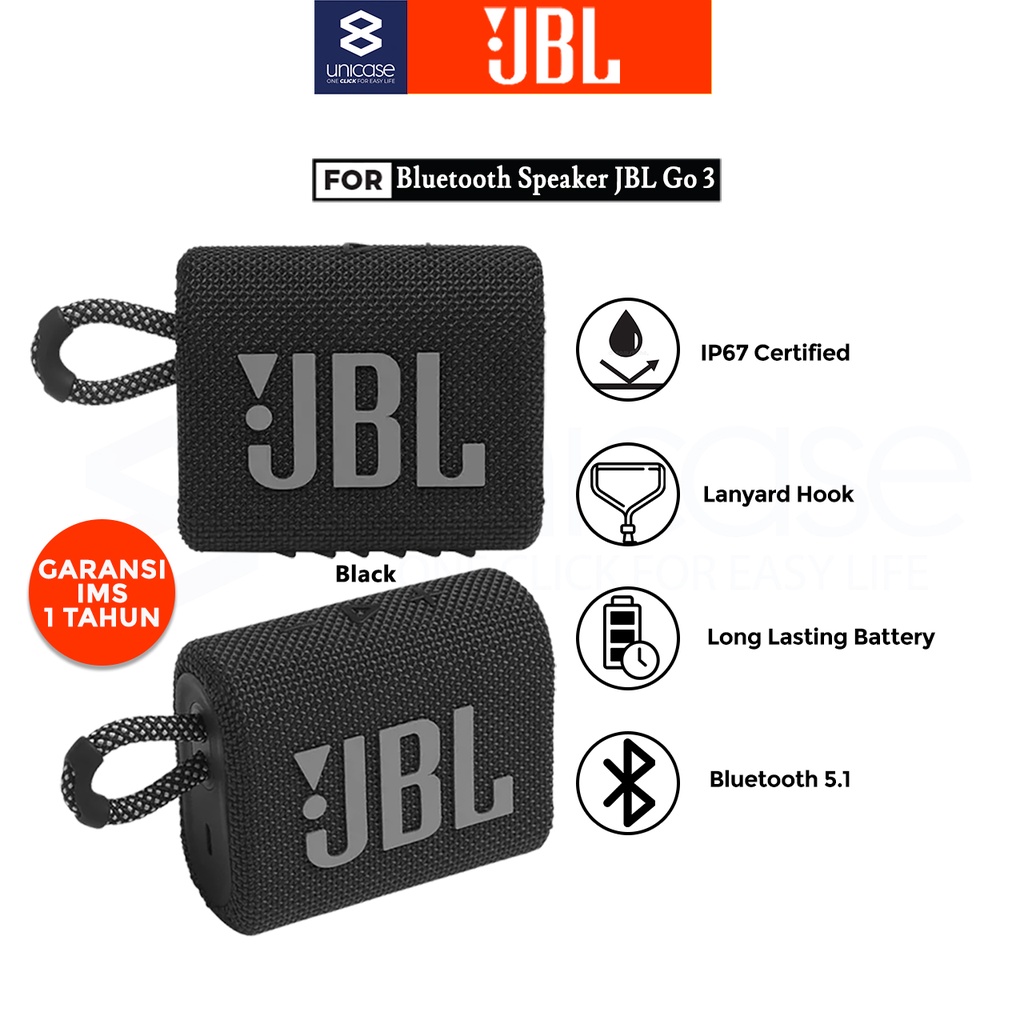 Jual Speaker Wireless/Bluetooth Waterproof JBL GO 3 Mini Portable HD