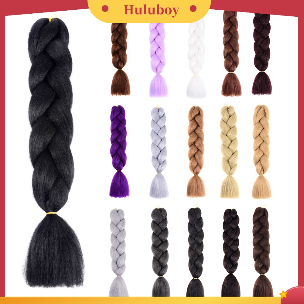 Rambut Ekstensi Model Kepang Bahan Sintetis Warna Solid Gaya Afrika
