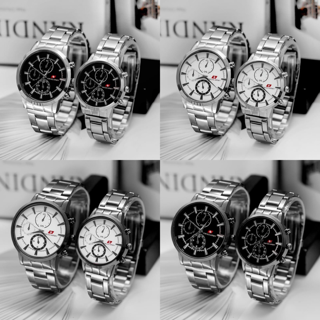 BAJ COD JAM TANGAN COUPLE RANTAI CRHONO VARIASI GROSIR IMPORT PRIA WANITA PASANGAN MURAH PREMIUM RM065