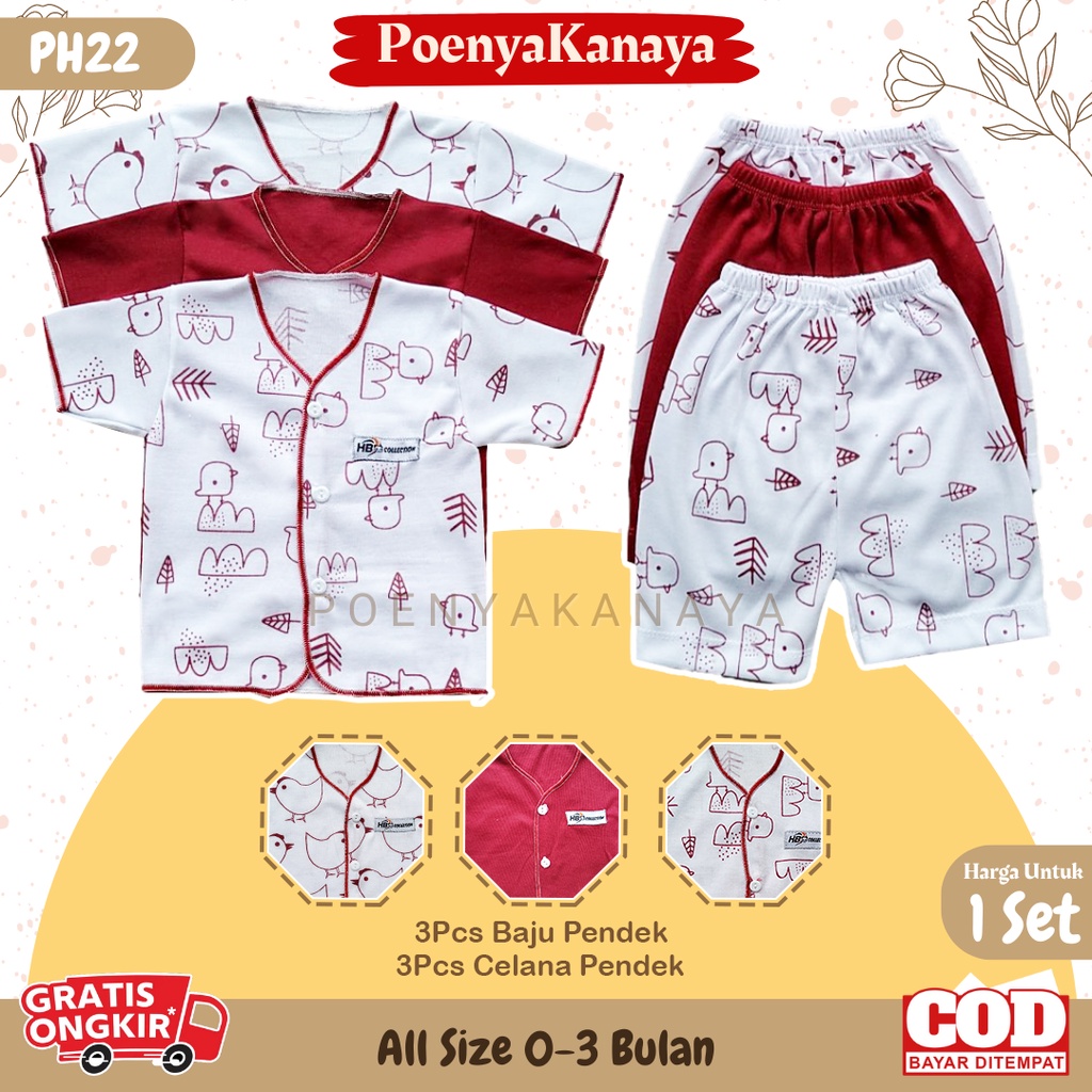 Paket 18pcs Setelan Baju Bayi Celana Bayi Baru Lahir Gift Set Baby Seri MAROON HBc PH22