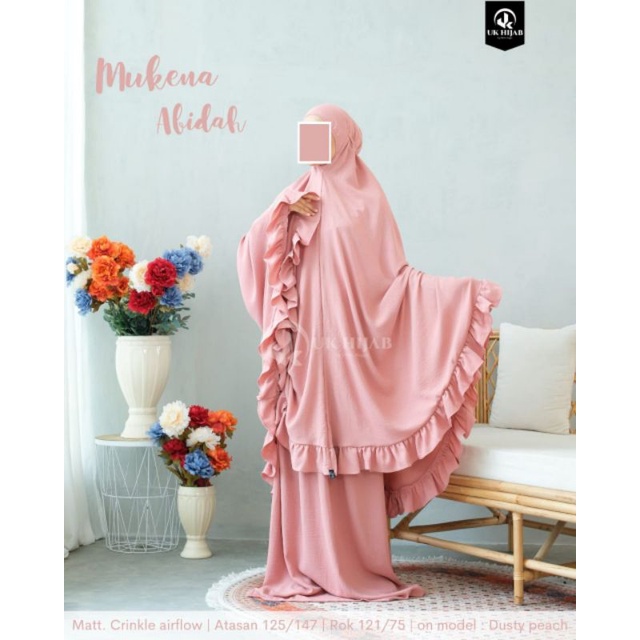 MUKENA ABIDAH CRINKLE / MUKENA JUMBO / MUKENA CRINKLE AIRFLOW / MUKENA MURAH PREMIUM