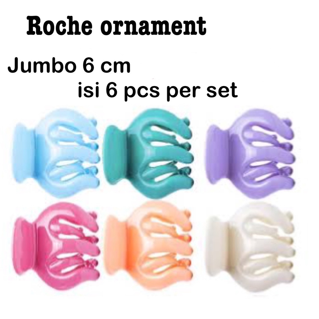 grosir jedai roche ornament ori jumbo 6cm isi 6 pcs per set jedai jepit rambut thailand