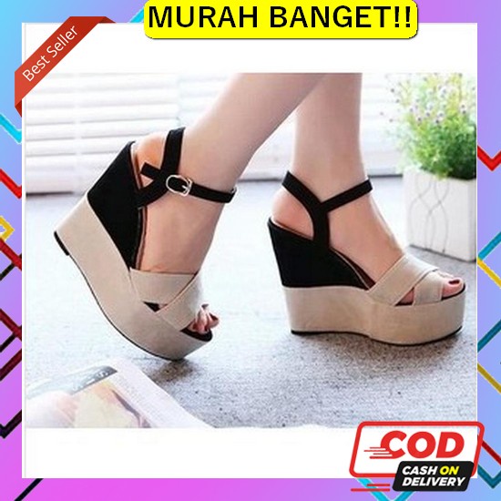 [Cozy] Gifly Sandal Wedges Fashion Wanita Import 1396 Qz - Renjana San Cafana Sandal Wedges Wanita T
