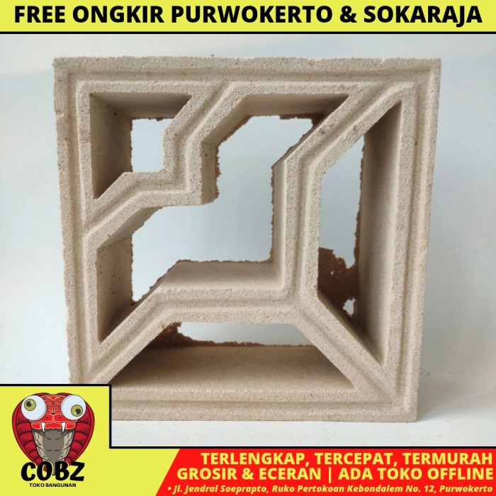 20 CM X 20 CM / NM 19 ROOSTER JALUSI LUBANG ANGIN BETON MOTIF PUTIH