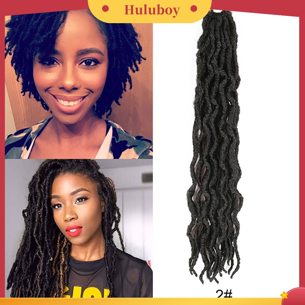 Wig Rambut Ekstensi Sintetis Model Kepang Panjang Keriting Gelombang Ukuran 45cm