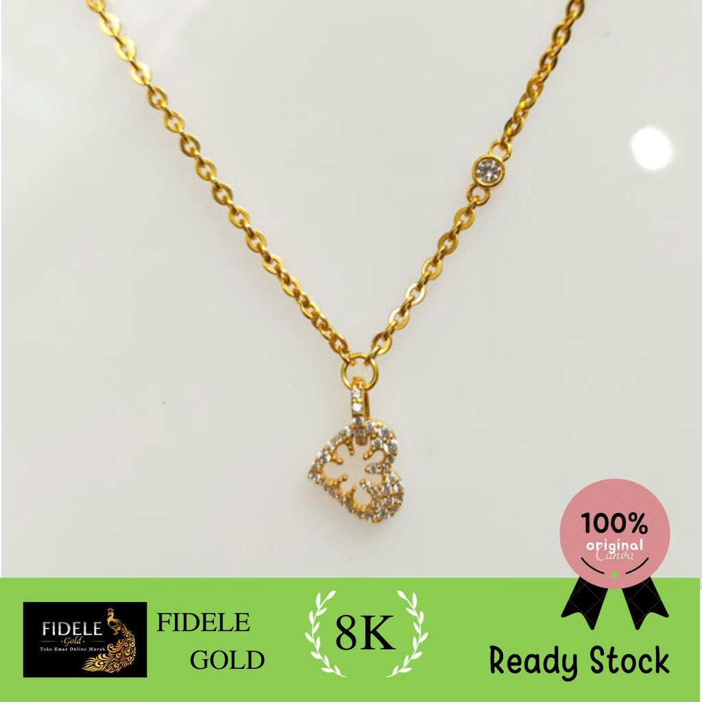 Kalung Permata Love Kalung Emas Asli Kadar Muda Emas 375 Kalung Italy Permata