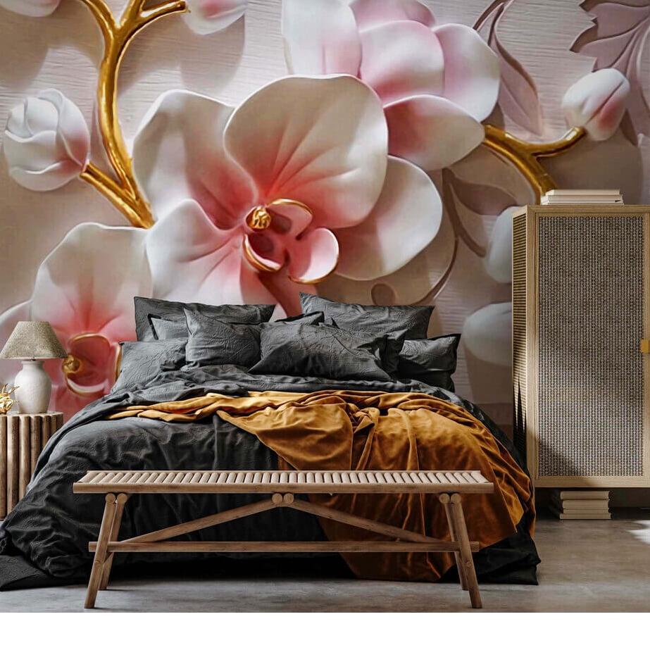 BFG-72 Wallpaper Custom Floral 3d, Wallpaper Dinding 3d, Wallpaper Custom 3d,Wallpaper Bunga 3d [ZG1]