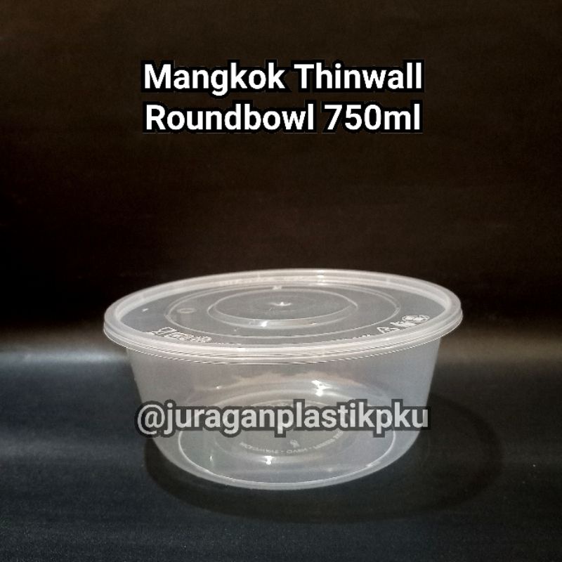 750ml Mangkok Thinwall Bulat / Bowl Plastik isi 25pcs/pack dengan Tutup | Victory 750 ml Roundbowl