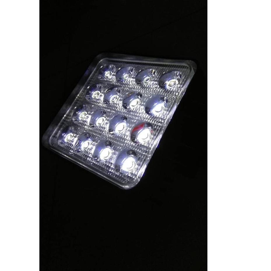WORKLIGHT KOTAK LAMPU TEMBAK MOBIL LED 48 WATT 16 TITIK LAMPU SOROT KOTAK