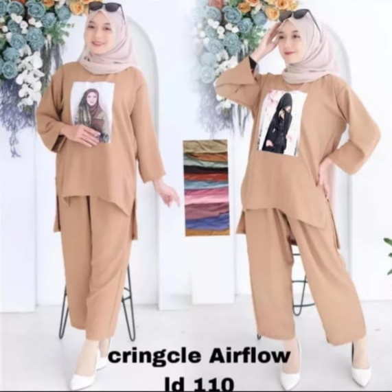 ONE SET  SABLON /SETELAN WANITA TERBARU { BAJU + CELANA } SETELAN VOIRAL TERBARU TREN MASA KINI