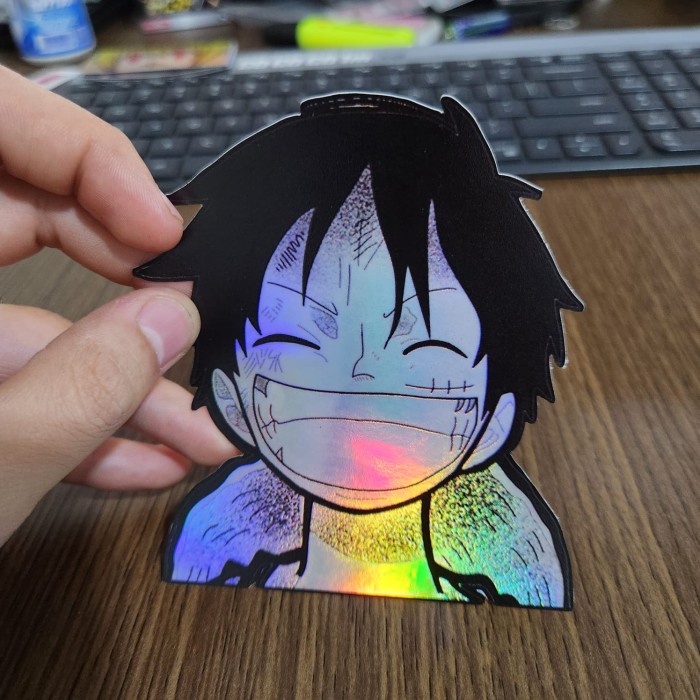 

Sticker Hologram Anime Besar - PSH1193 - One Piece - Luffy BW