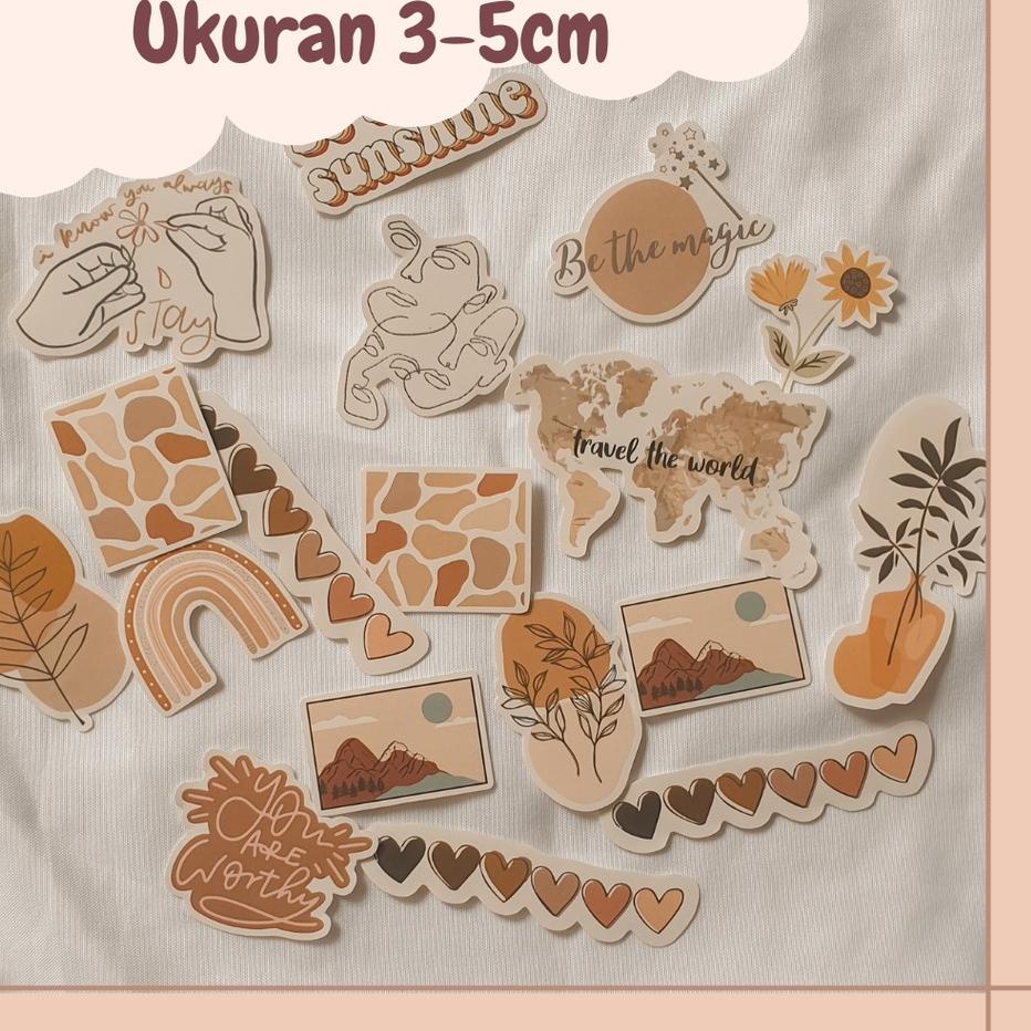 

゠ Sticker Aesthetic Sticker Jurnal Scrapbook Sticker Random 18 PCS VINYL づ