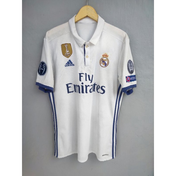 Original Jersey Real Madrid 2016-17 Home Kit Second Used UCL Winner 12