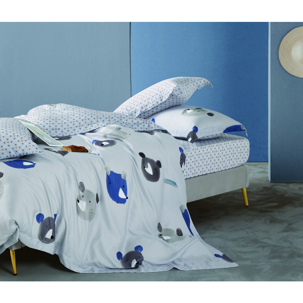 Picasso Sprei Set Bedcover Botanic Tencel Wolf Grey