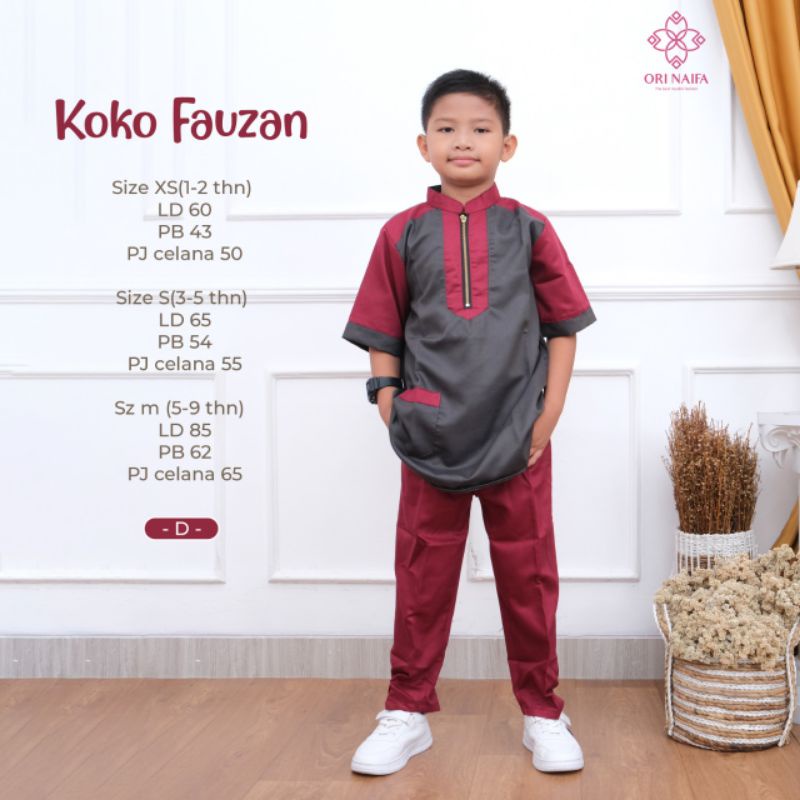FAUZAN KOKO KIDS SET || SETELAN KOKO ANAK TOYOBO ORINAIFA