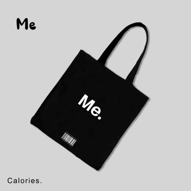 Totebag Hitam Simple Polos Tas Kuliah Wanita Pria Aesthetic Dengan Reseleting 30x40
