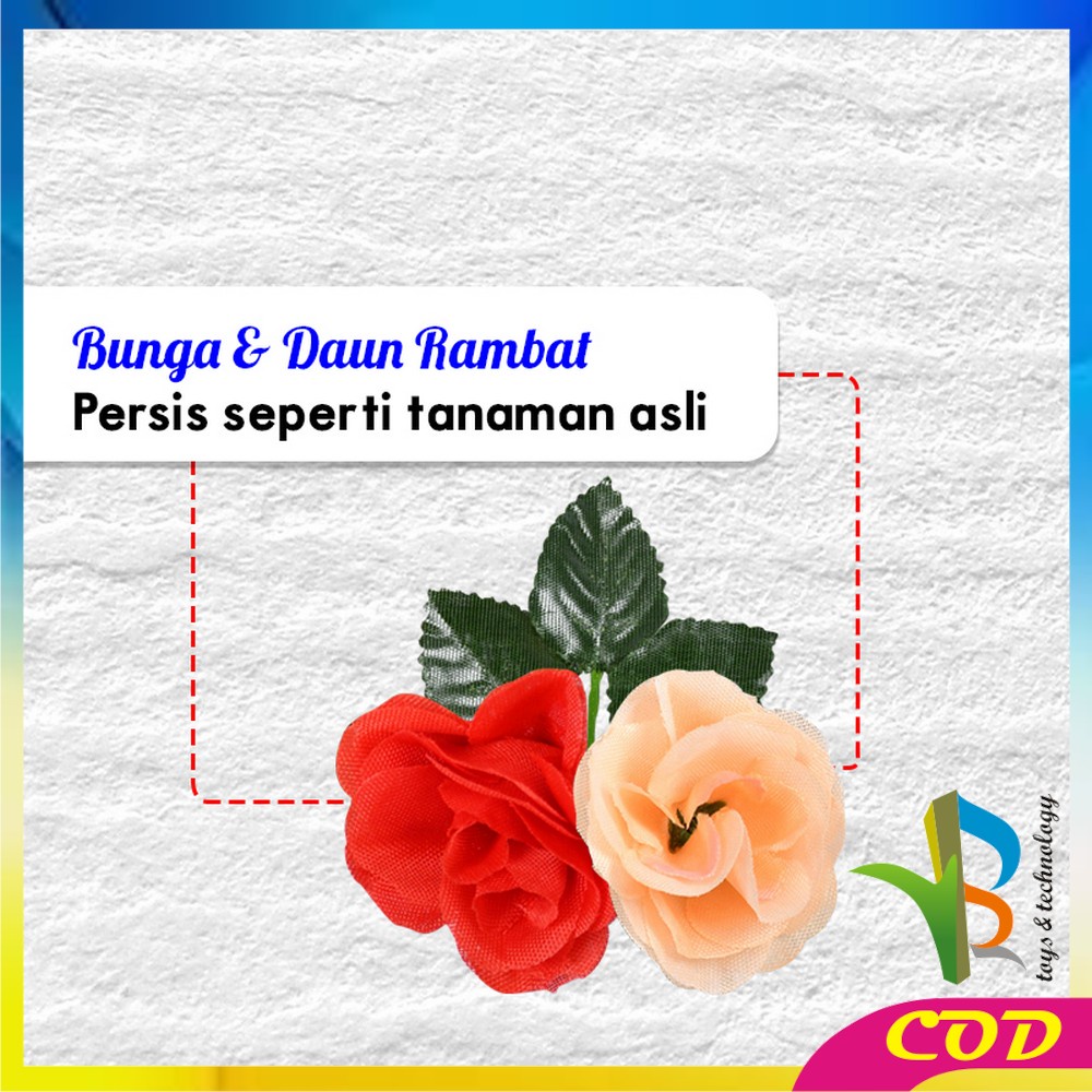 RB-C685 C688 Bunga Rambat Plastik Peony Juntai Mawar Dekorasi Dinding / Artificial Flower Rose Daun Gantung Hiasan Multifungsi