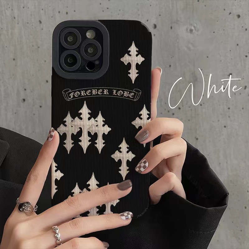 Ins Crow Heart Cocok Untuk Iphone14 14pro 14Plus 14prm Iphone13 13pro 13prm iPhone 11 7Plus 8Plus Xr XS 12 Pro Max Empat Sudut Casing Ponsel Tahan Guncangan