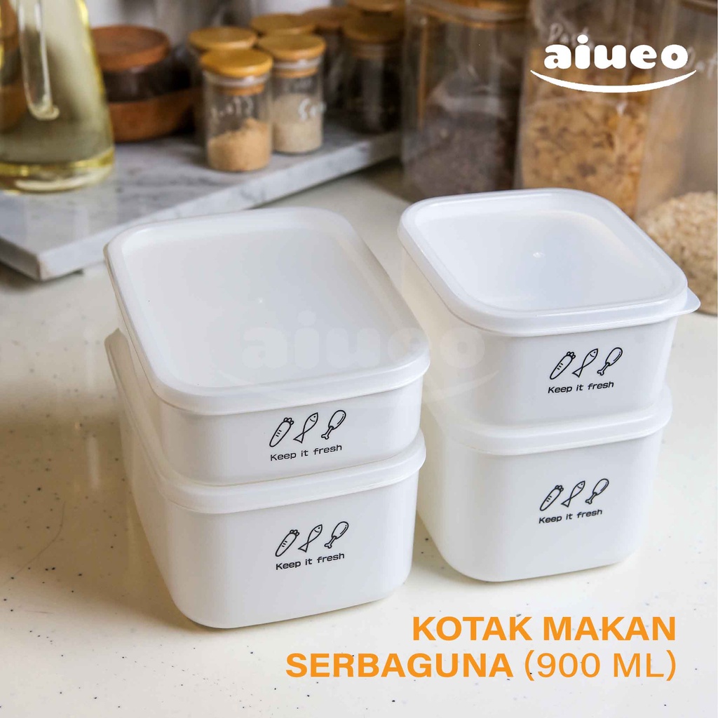 AIUEO | Kotak Penyimpanan Dapur Makanan Buah Sayuran Kulkas Plastik Serbaguna | Kotak Anti tumpah | Kotak serbaguna murah