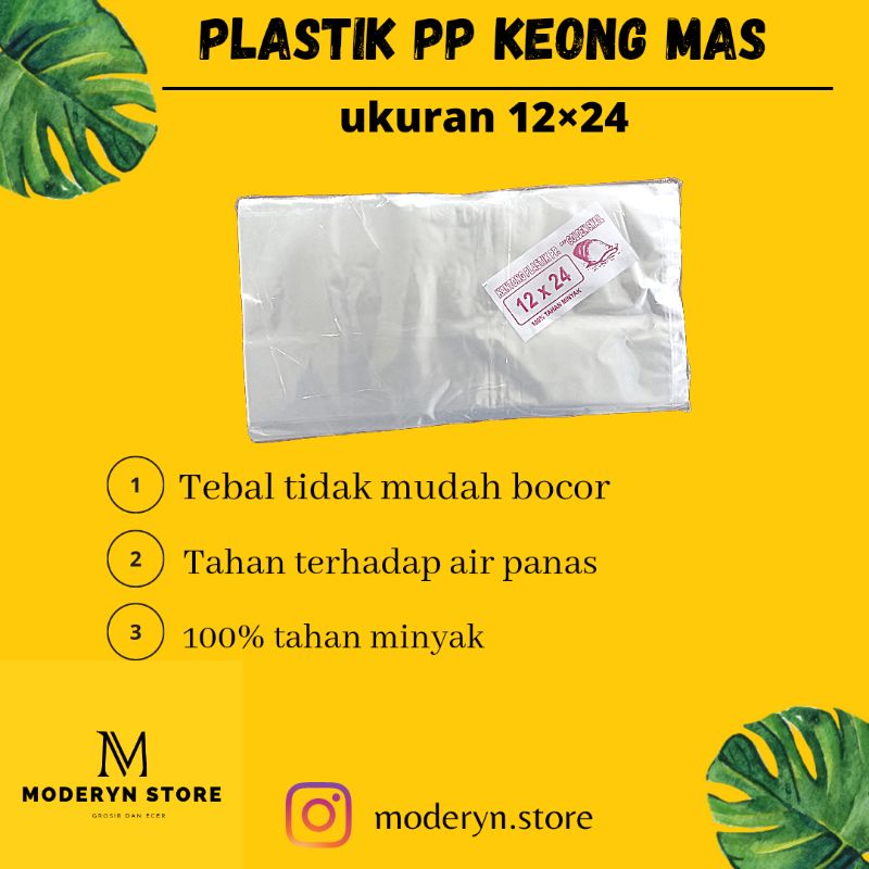 PLASTIK SETENGAH  KILO / PLASTIK PP TEBAL / PLASTIK 1/2 KG / PLASTIK PP KEONG (isi 100)