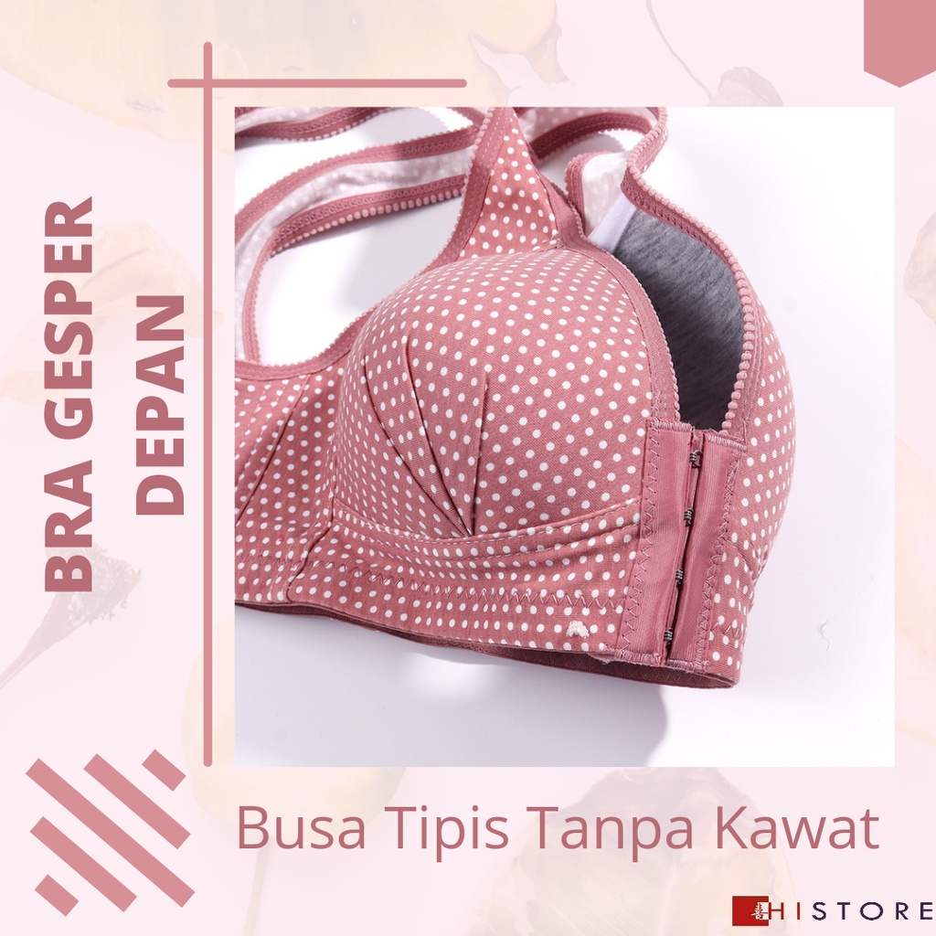 [HI] Bra Wanita Seamless Push Up Gesper Depan Kancing Depan Busa Tipis Tanpa Kawat Elegan 399