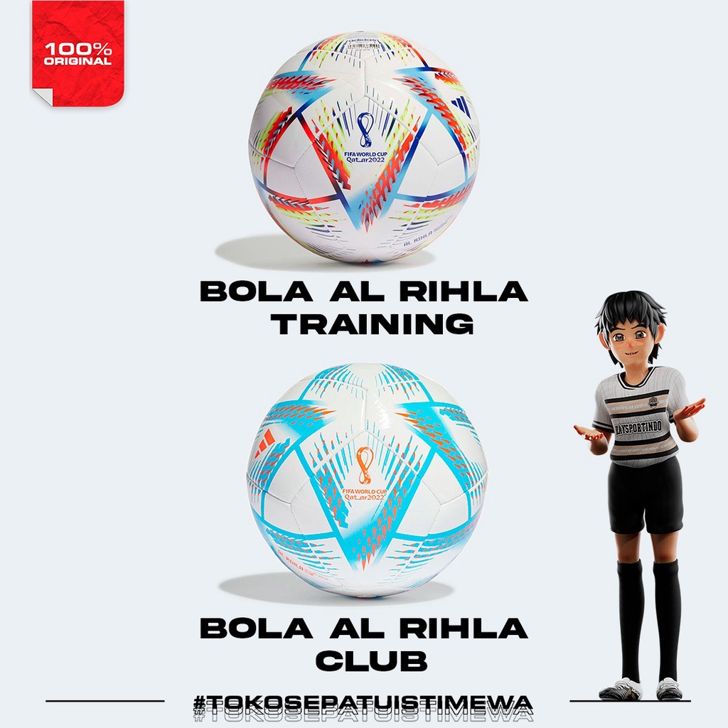 BOLA SEPAK ADIDAS AL RIHLA FIFA WORLD CUP QATAR 2022 TRAINING & CLUB BALL