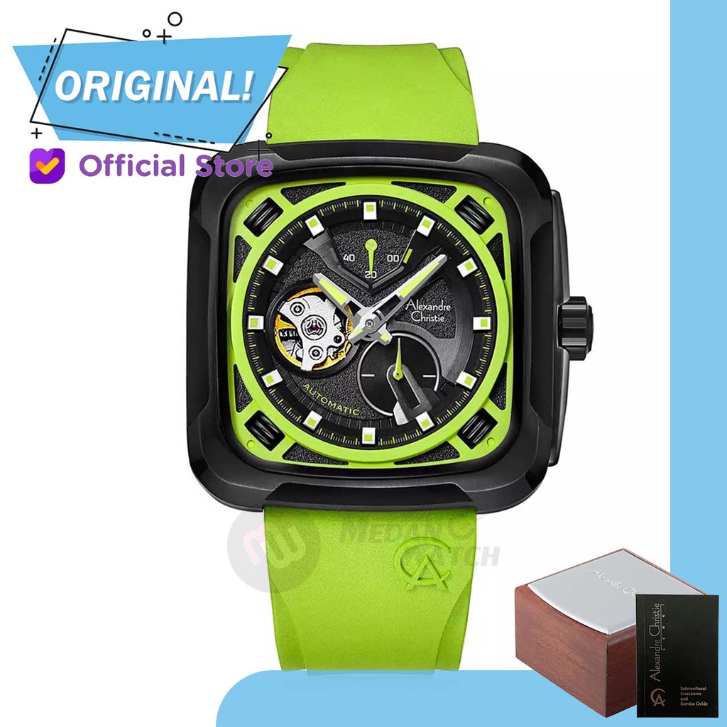 Jam Tangan Pria Automatic Analog Alexandre Christie 6577MA AC6577 AC 6577 MA 6577 MARIPBALE Original