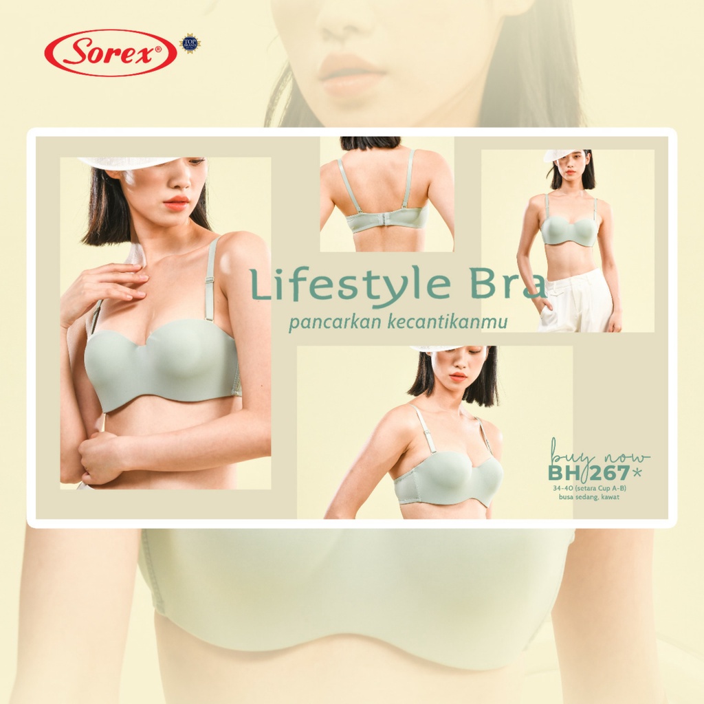 K586 -  BRA/BH WANITA SOREX SEAMLESS TALI BISA DILEPAS BUSA TIPIS SIZE 34 - 40 CUP SEDANG