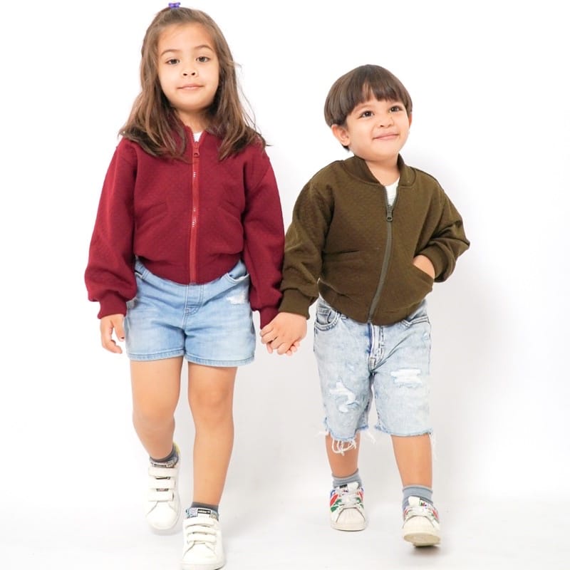 Jacket Anak Slebew Bahan Diamon Knit Jaket Aanak Laki-Laki Dan Perempuan 1-6 Tahun