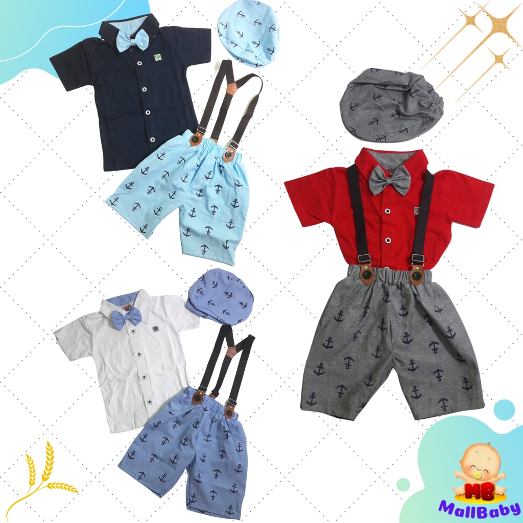 Avancher Setelan Baju Kemeja Bayi Laki Laki 3 6 9 12 Bulan Pakaian Anak Cowok Pesta Tuxedo Dasi Bepergian Bahan Halus Brian Mall Baby