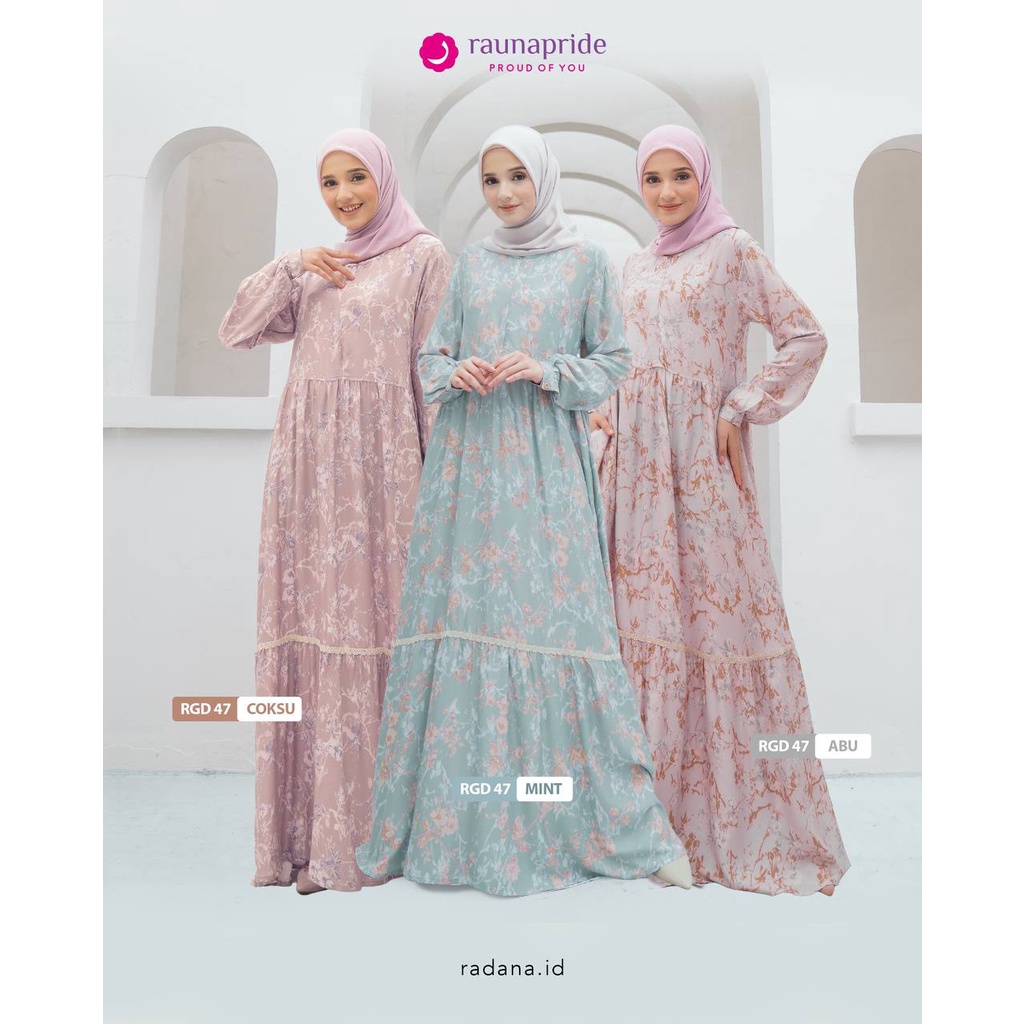 GAMIS RAUNA RGD 47 / GAMIS DEWASA / BAJU MUSLIM / DRESS / BAJU BUSUI / GAMIS CANTIK / HOMEDRESS / RA