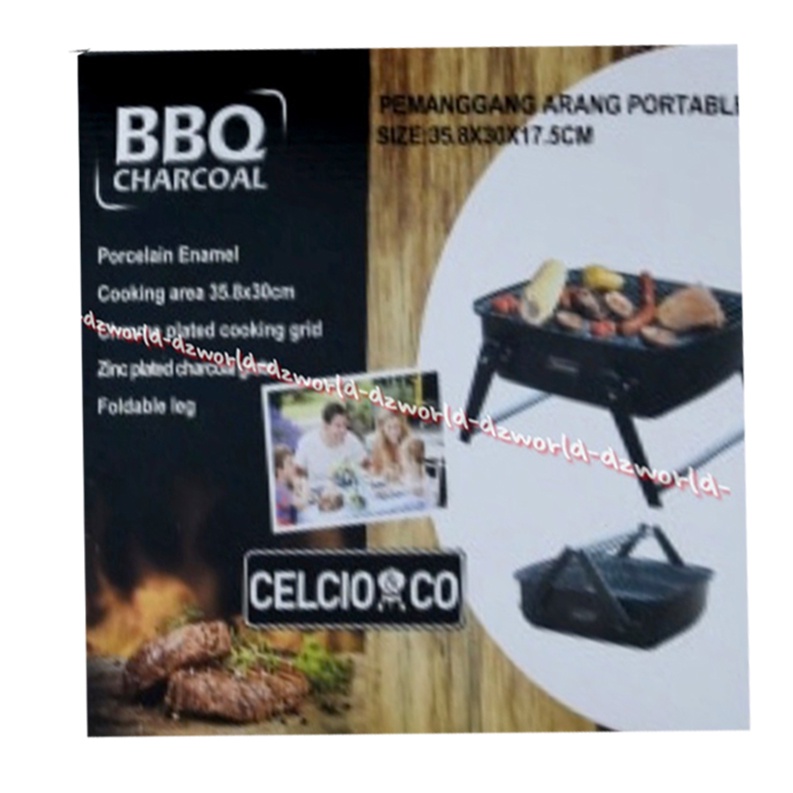 Celcio &amp; Co BBQ Charcoal Pemanggang Arang Portable Alat Barbeque Untuk Bakar Masakan Cocok Untuk Travelling Di Taman Celcio Co Cecio Bisa Ditenteng