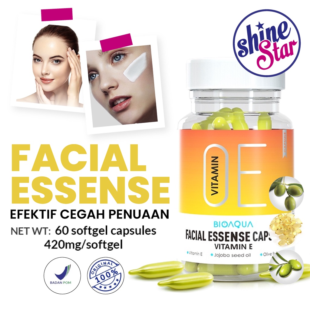 [ BPOM ] Serum Bioaqua Essense Vitamin Wajah Kapsul Wajah Cerah Seketika 60 Kapsul