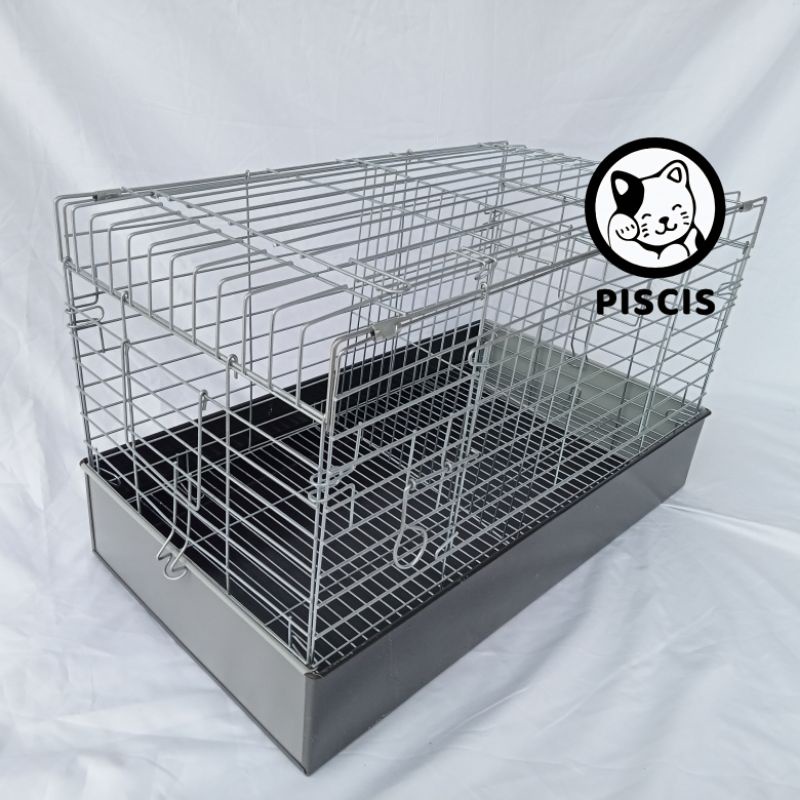 KANDANG KELINCI KUCING TUPAI BESI LIPAT MURAH SIZE JUMBO P62xL41xT41 Hitam Galvanis