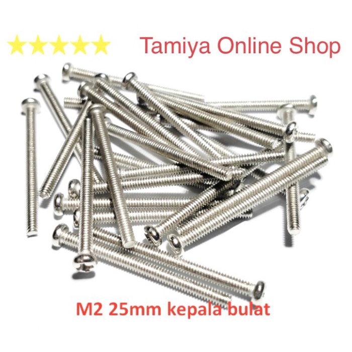 Tamiya Screw M2 / Baut Putih / Baut Silver 25 mm per pcs (NS829)