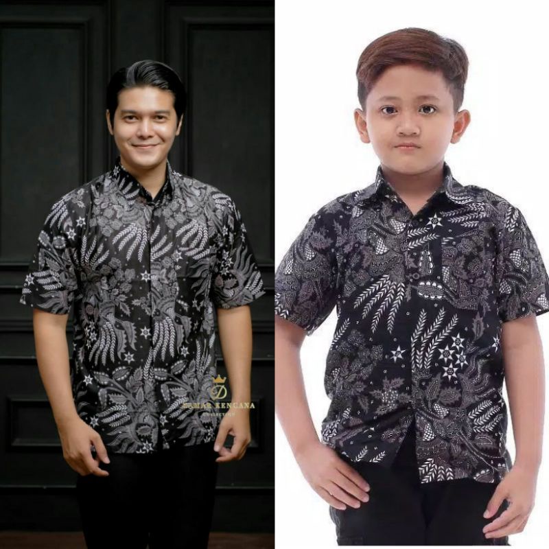 Batik_Ahsan - Batik Couple Ayah Anak Hem Batik Pria Lengan Pendek Hem Batik Anak NEW ARRIVAL