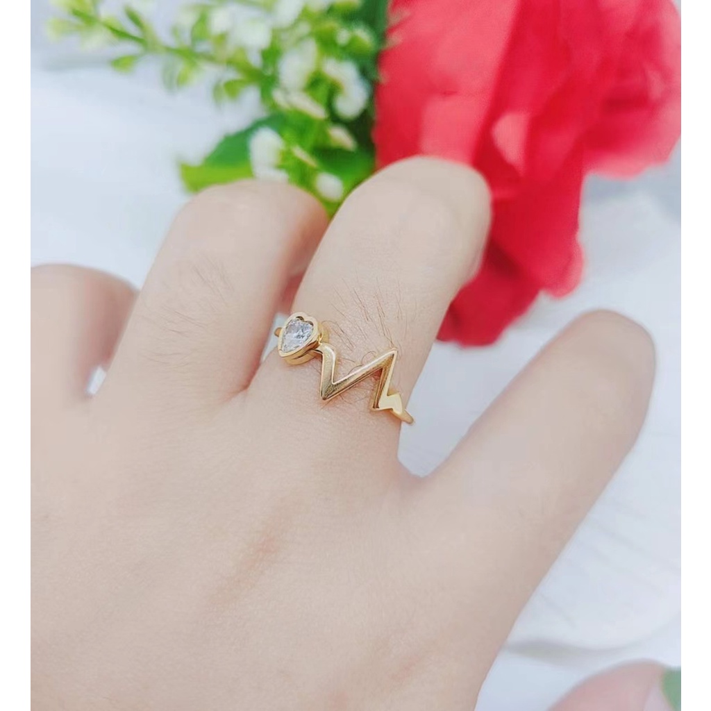 Cincin Titanium Cantik Permata Fashion Jewelry K019/020