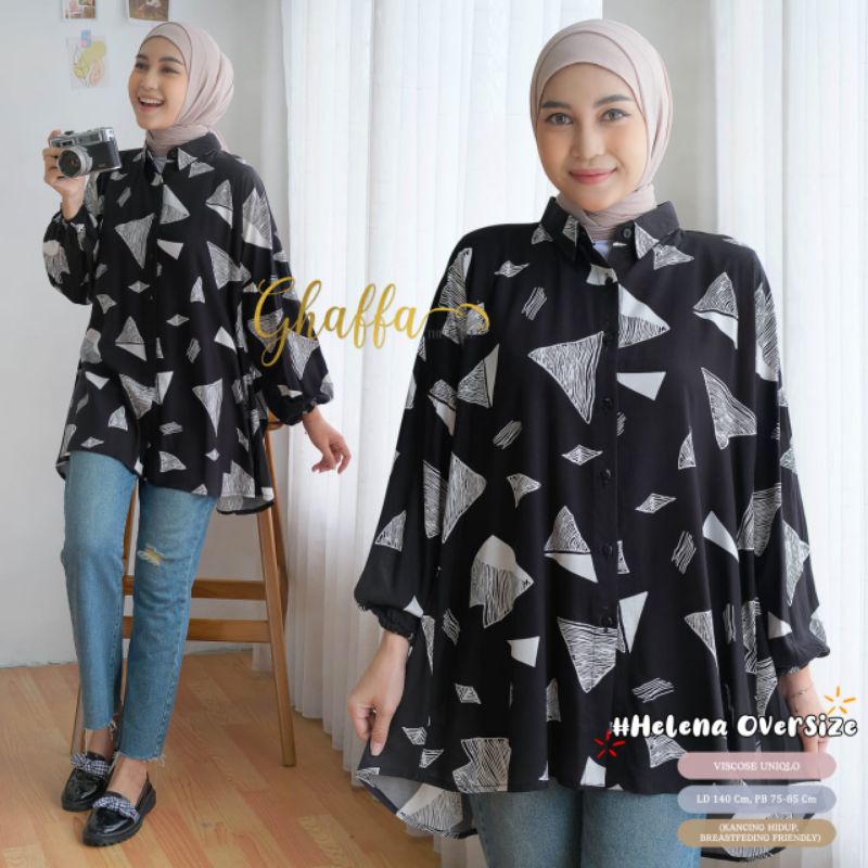 HELENA OVERSIZE BY GHAFFA THE LABEL / BLOUSE JUMBO WANITA MUSLIMAH / Oversize rayon viscose