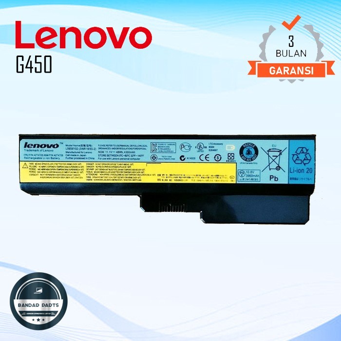 Baterai Laptop Lenovo G450 Original