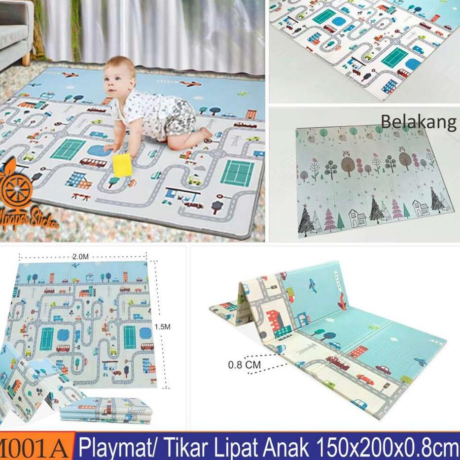 Promo Terbaik BEST SELLER Playmat Import Matras Empuk Kelas bagus Premium (tebal 0,5&amp;0,8) Motif Bolak Balik cocok untuk anak kecil bisa cod